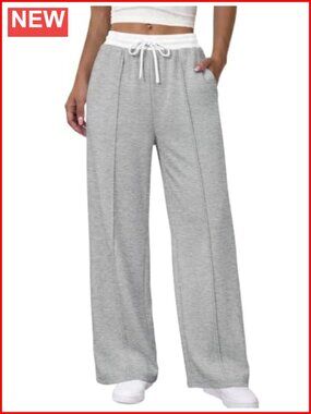 Wide Leg Sweatpants Women Baggy Lounge Pants with Pockets